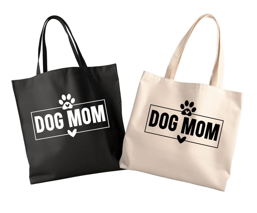 DOG MOM Canvas Tote Bag