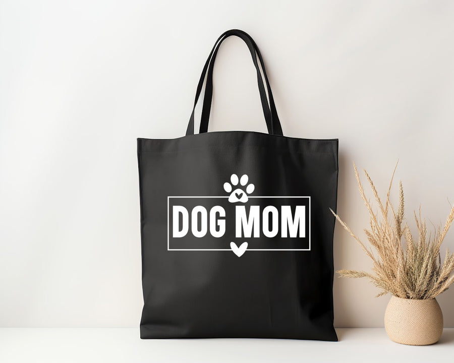 DOG MOM Canvas Tote Bag