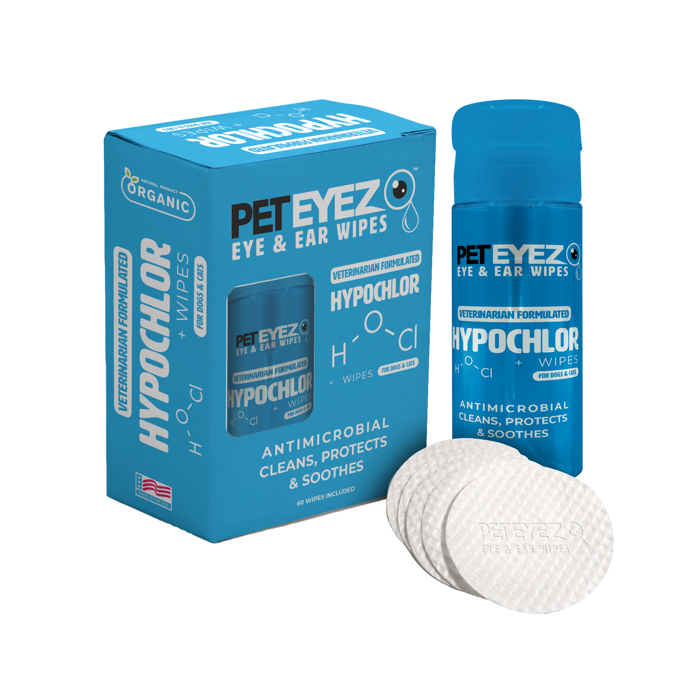 PET EYEZ™️ Eye and Ear Wipes with Hypochor